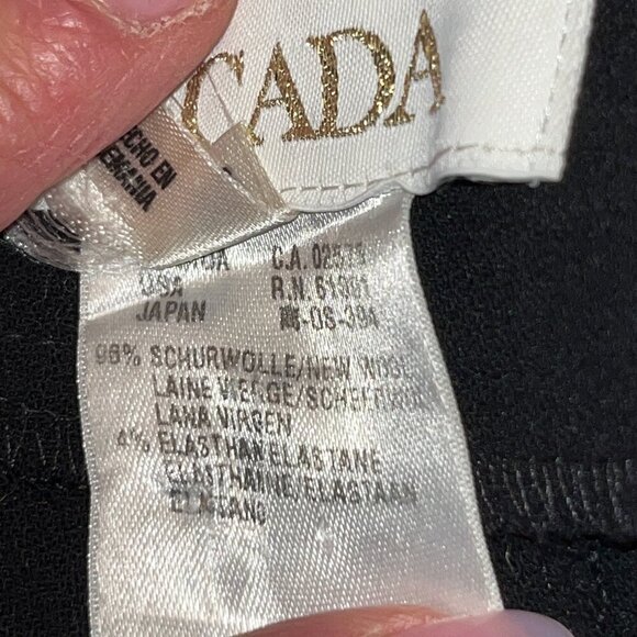 ESCADA 2 PIECE PANT SUIT BLACK WOOL SLIM FIT BLAZER AND FLARE LEG PANTS  EU34/36 - Picture 15 of 16